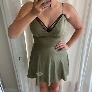 BEBE Flirty Green Mini Dress